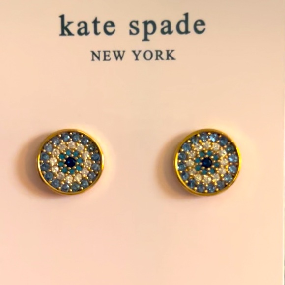 Kate Spade SET - Necklace & Earring blue & White Crystals set in 14KTSTS - Picture 3 of 12